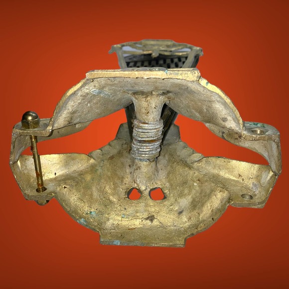 MCM Brass Folding Peacock Fan Fireplace Screen Fire Guard Cameo Face Flowers - Picture 7 of 9